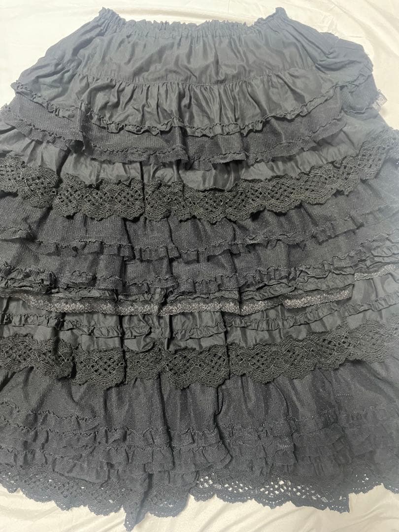 ピンクハウス　チュールレース付きミディアムティアードスカート