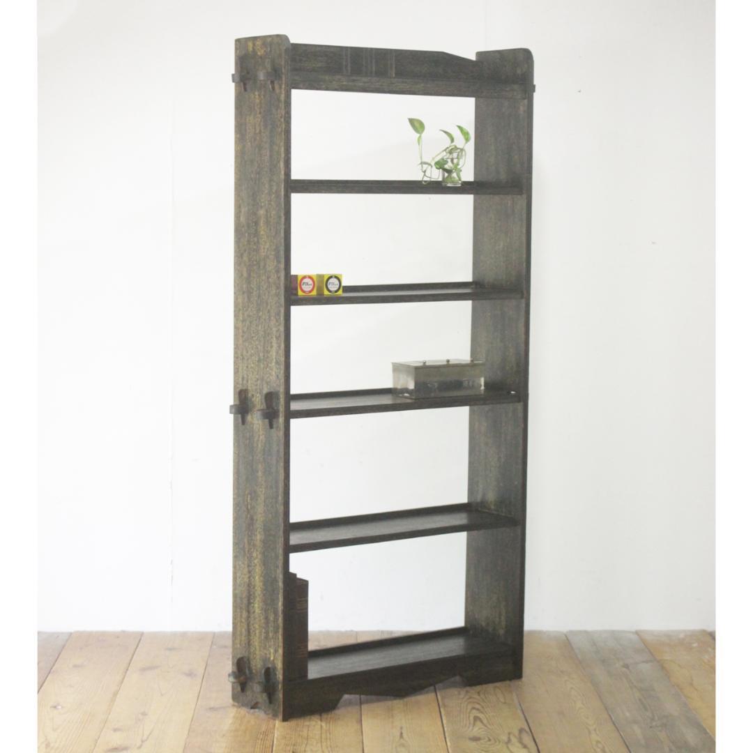 レトロ 楔本棚 くさび ブックシェルフ オープンシェルフ ラック 飾り棚 木製