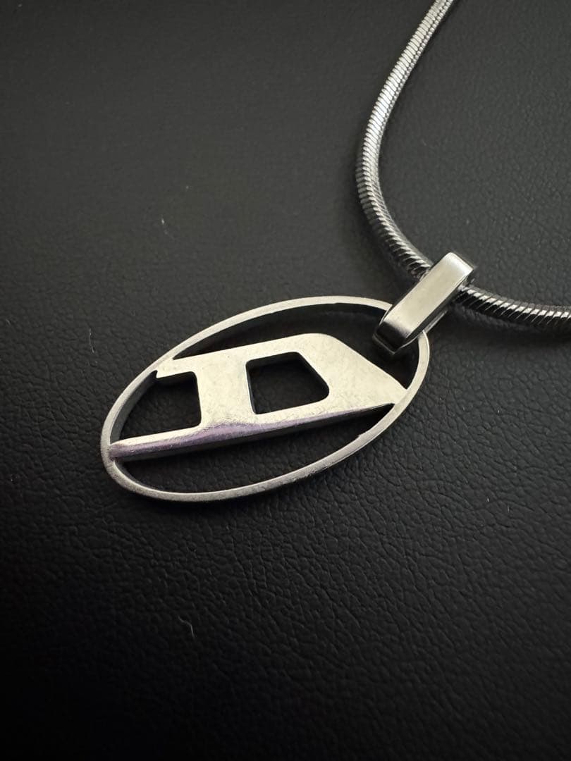 【中古】DIESEL ロゴネックレス シルバー 60cm ユニセックス