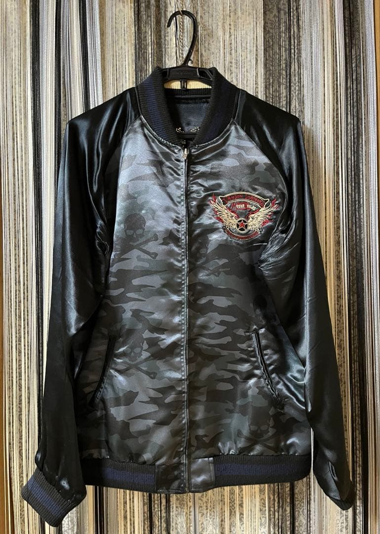 断*離様 バンソン リバーシブルスカジャン クロスボーン スカル ラインストーン