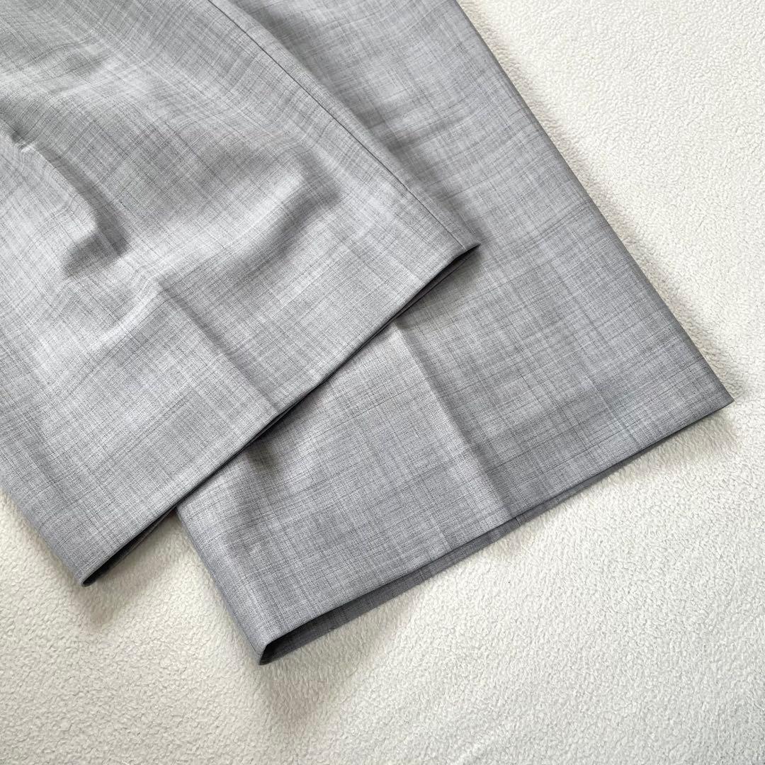 美品✨プラステ ノーカラー ワイドパンツ スーツ セットアップ ネイビー グレー