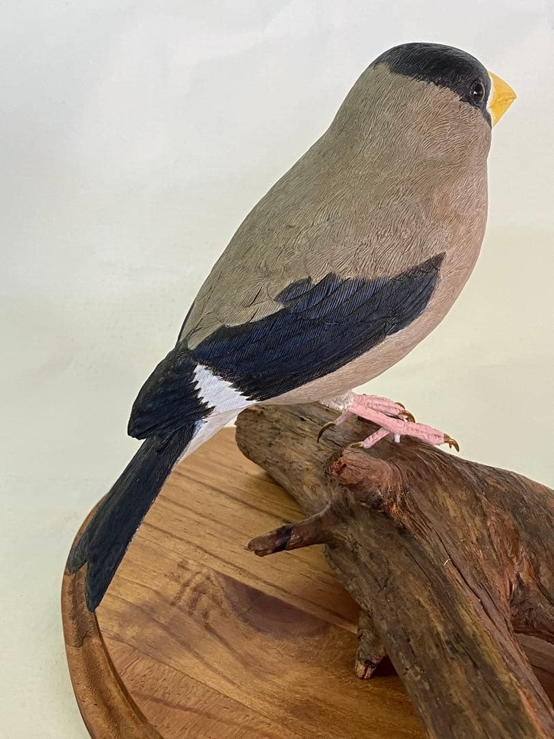 バードカービング木製鳥の彫刻(イカル)
