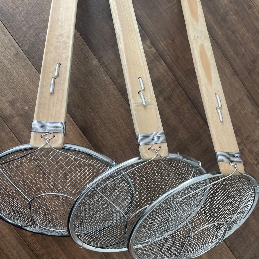 パール金属　業務用　18-8竹柄そば揚げ21.cm縦型　C-9582 3個