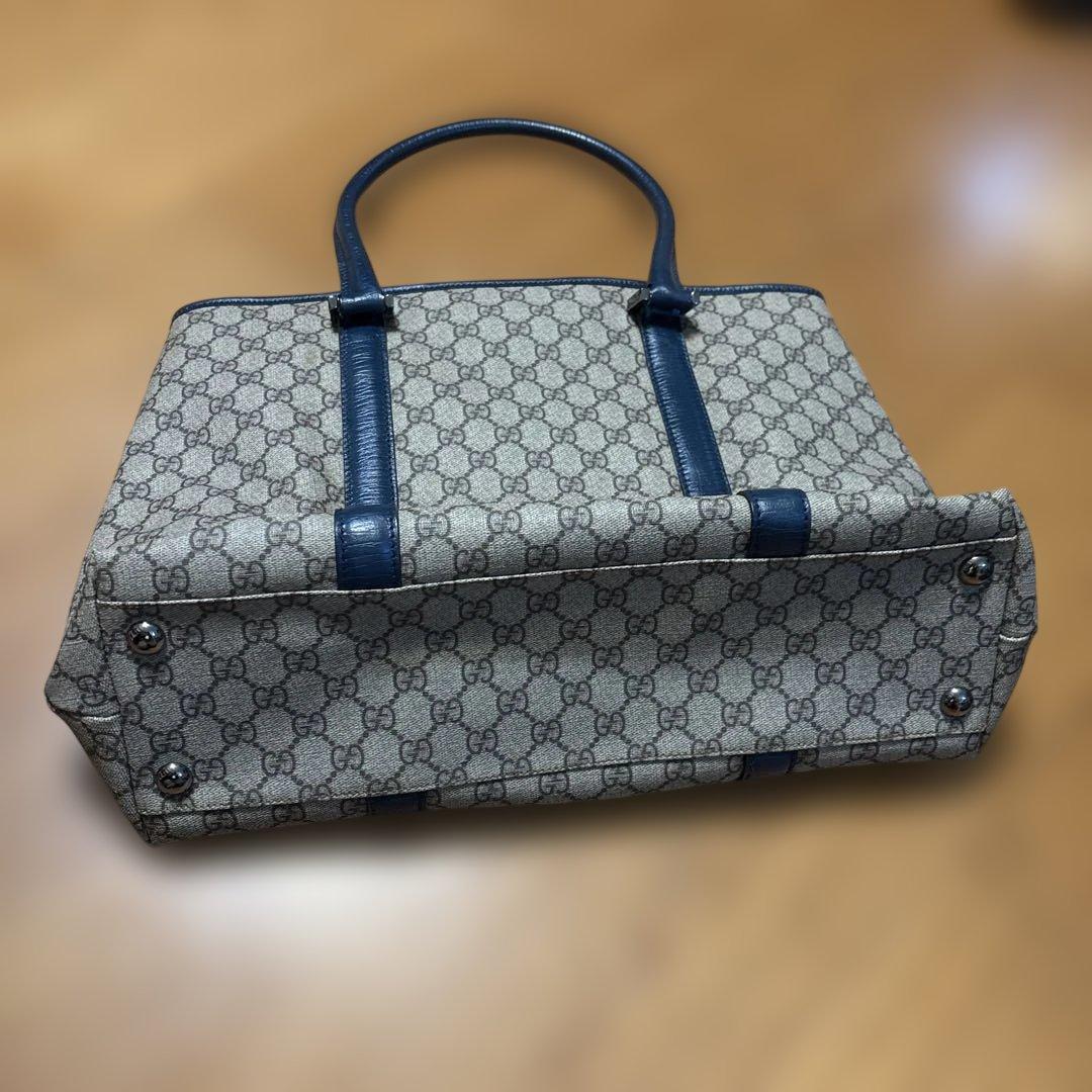 グッチGUCCIトートバッグ ベージュ/ネイビー 中型