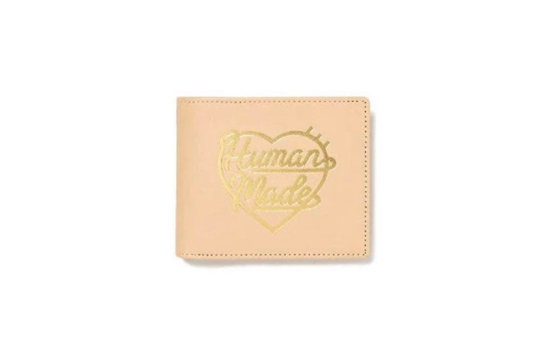 HUMAN MADE 二つ折り財布 ベージュ ハートロゴ
