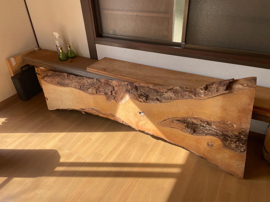 無垢材 ライブエッジテーブルの板 約200cm（足なし）