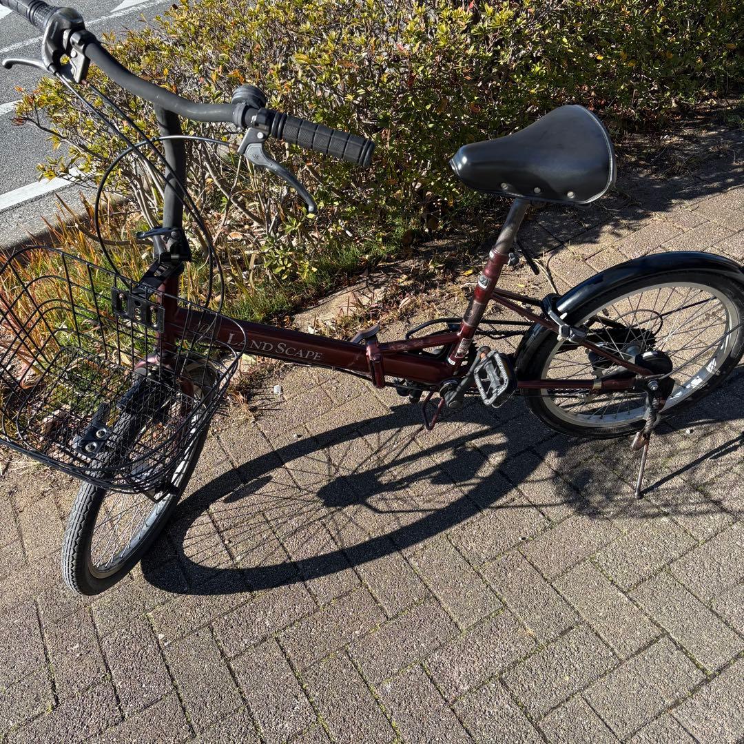 【直接の引き渡し希望】LANDSCAPE 折りたたみ自転車 ダークレッド
