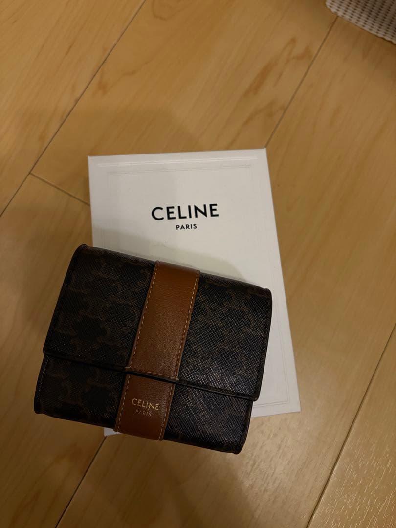 値下げ　CELINE 三つ折り財布 ダークブラウン
