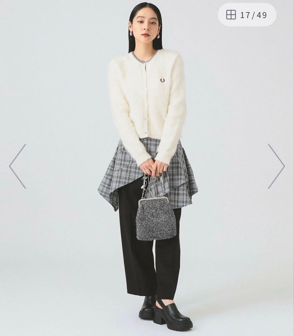 トップス FRED PERRY Fluffy Crewneck Knit Cardigan