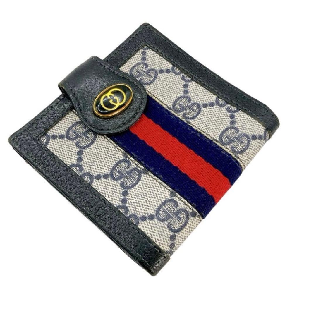 美品✨GUCCI オールドグッチ　GGスプリーム　シェリーライン　二つ折り財布