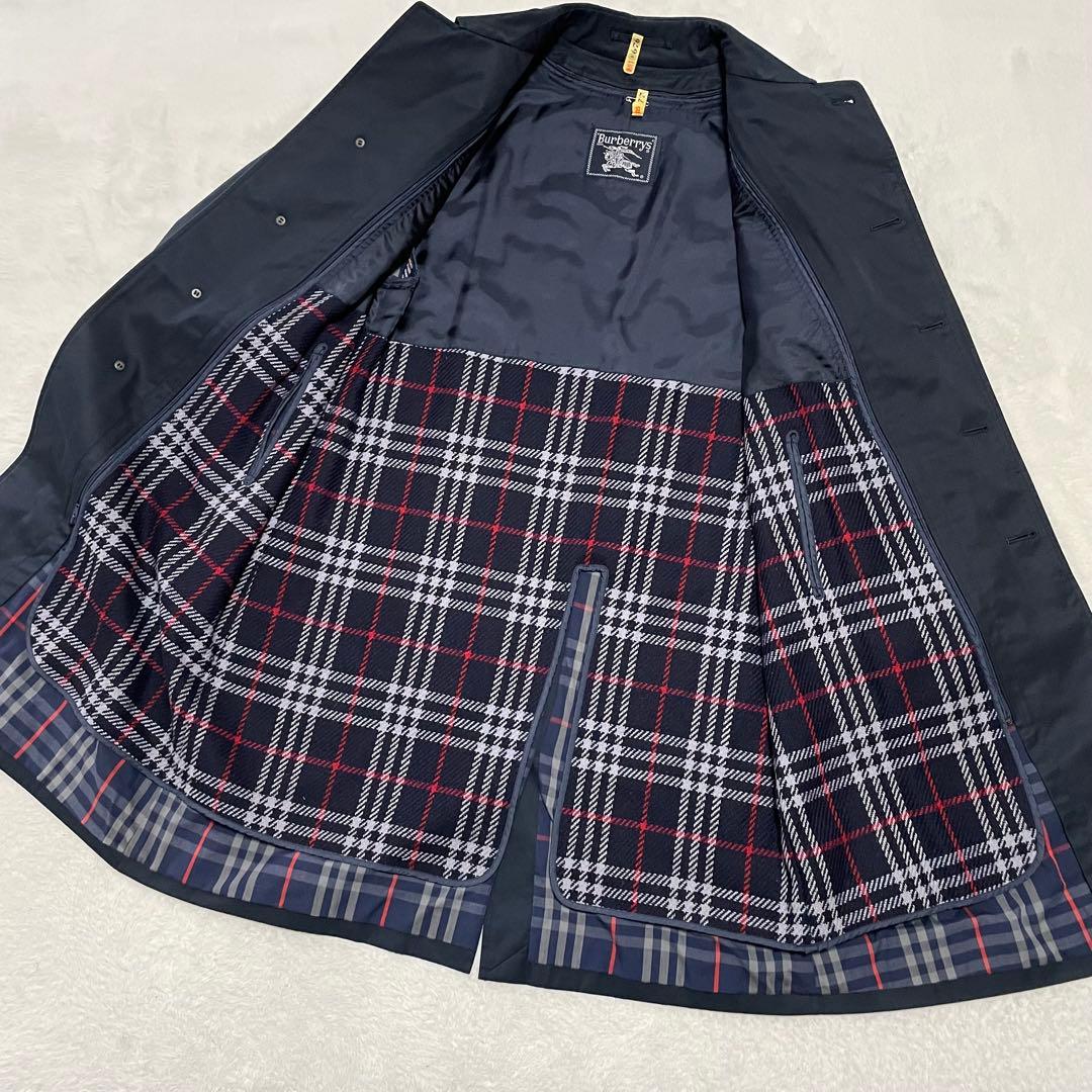 極美品 バーバリーズ トレンチコート ロング ネイビー ノバチェック ライナ
