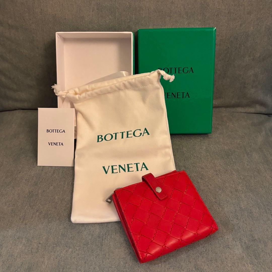 BOTTEGA VENETA 二つ折り財布 レッド