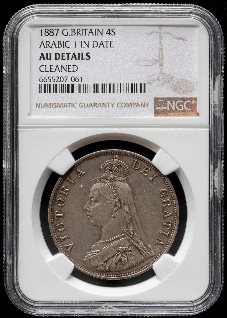 NGC-AU Details“Cleaned”　ヴィクトリア 銀貨　1887