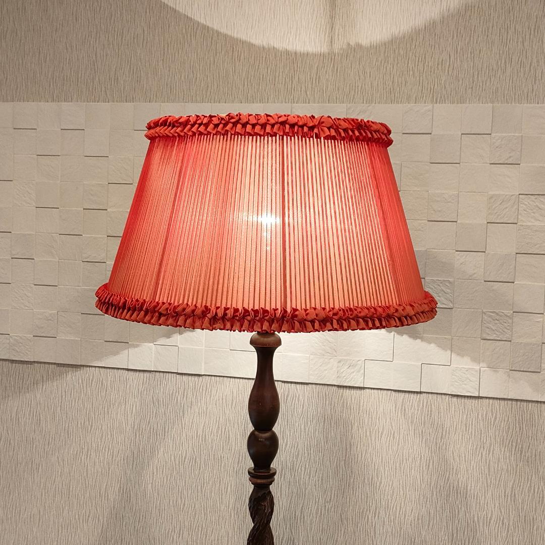 オールウッドベース　アンティーク　スタンドランプ　プリーツシェード