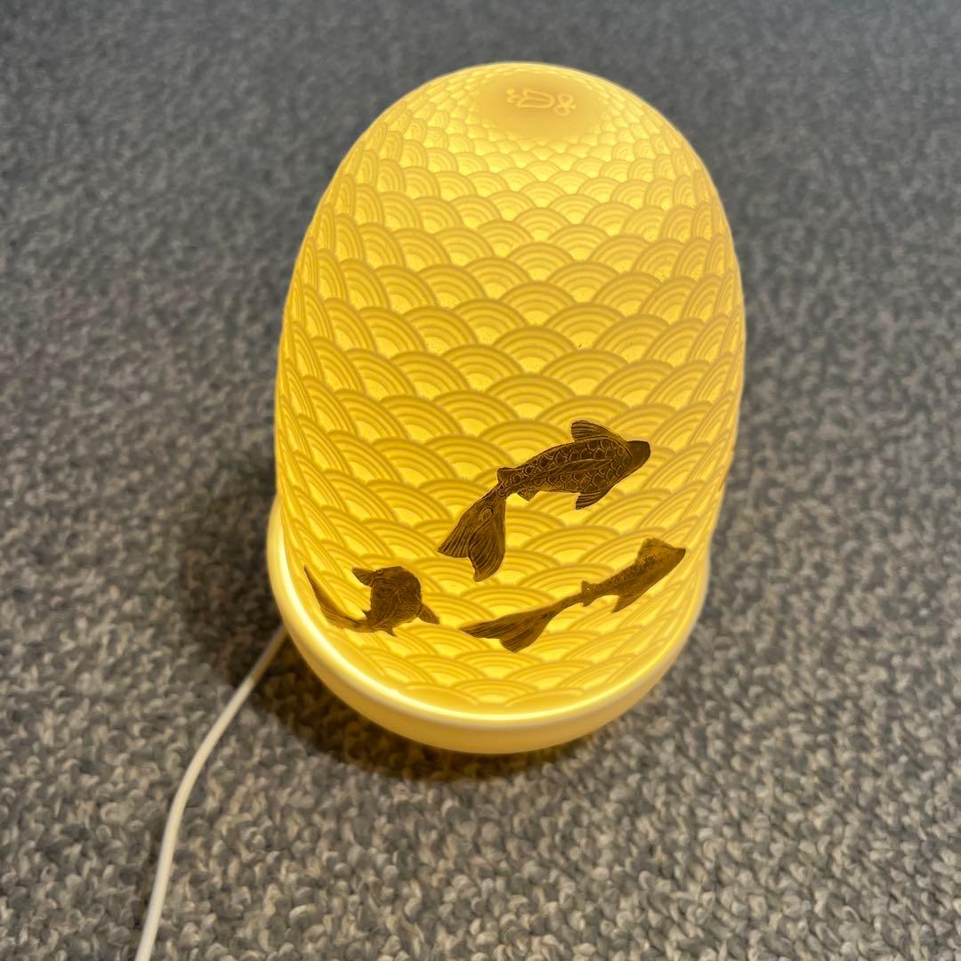 リヤドロ　Dome Lamp （鯉）　テーブルランプ　ポーセリン