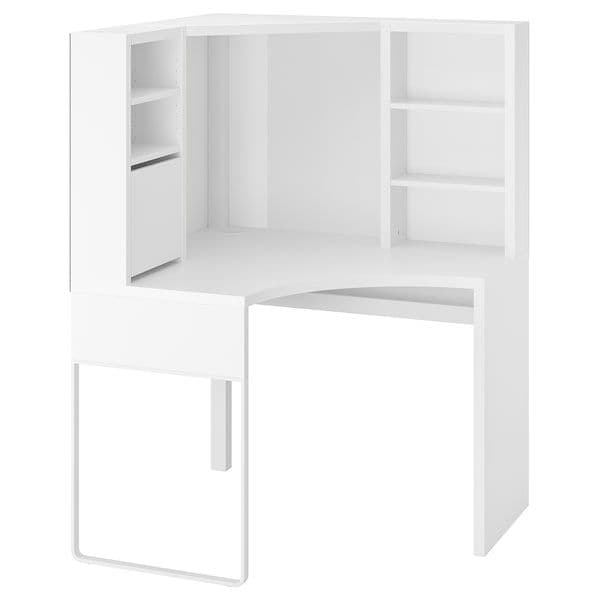 IKEA MICKE コーナーデスク ホワイト コーナーデスク 収納付き