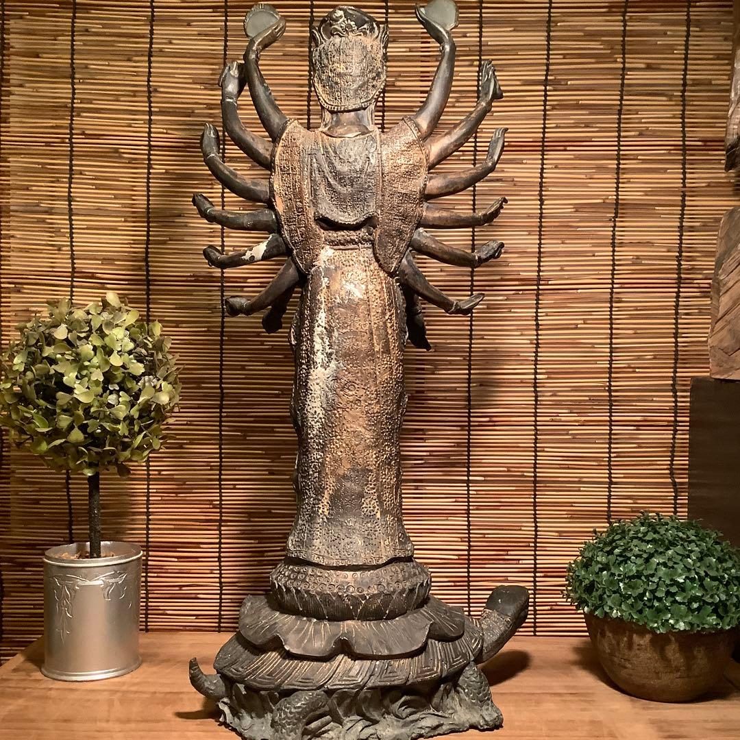 駒谷天藏様売約keep・中国チベット「亀上・千手千眼觀世音菩薩」伽梵達摩尊