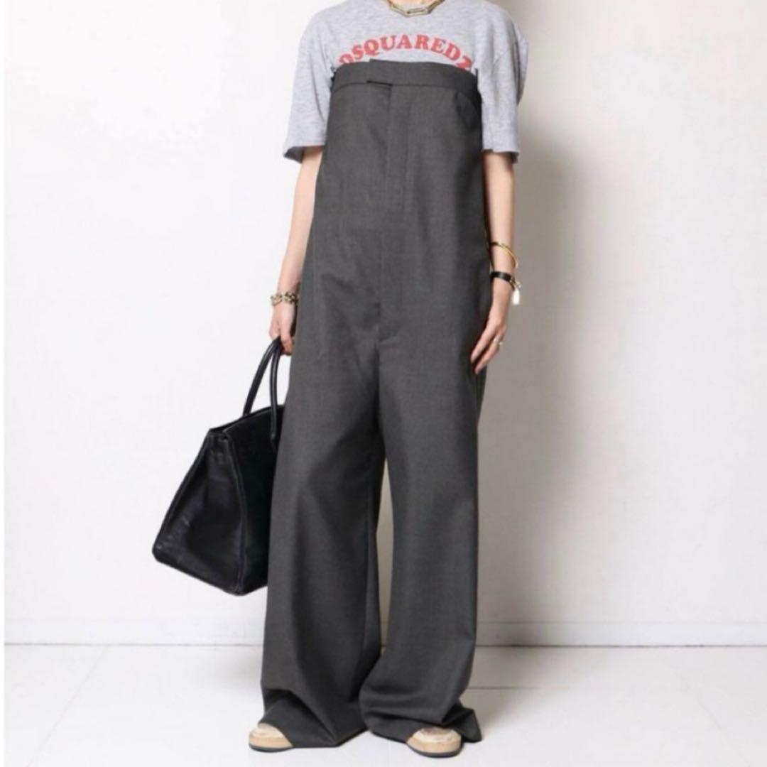 美品✨コルピエロ ドゥーズィエムクラス ベアトップオールインワン グレー 36