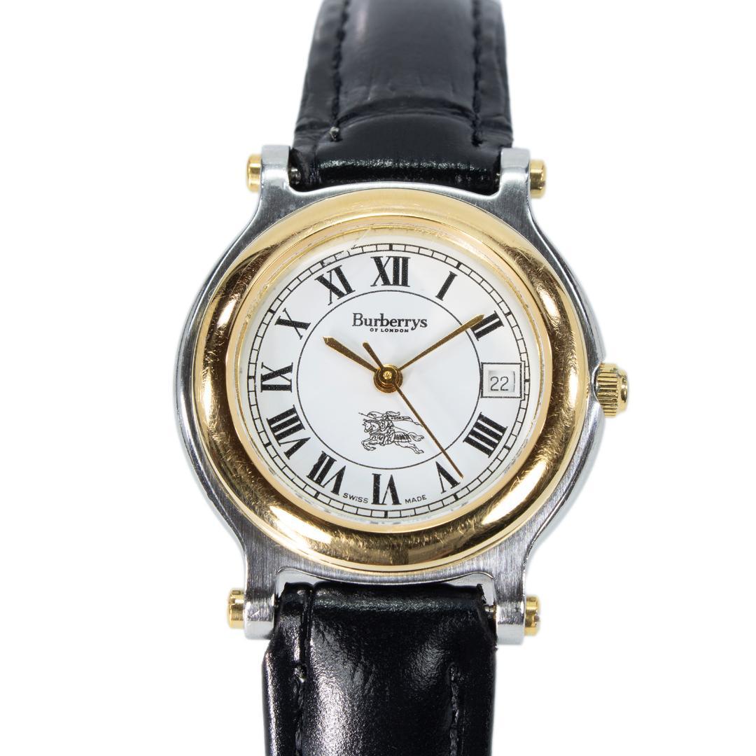 オールドバーバリー 腕時計 レディース 白 ゴールド Y2K 90s ホースロゴ