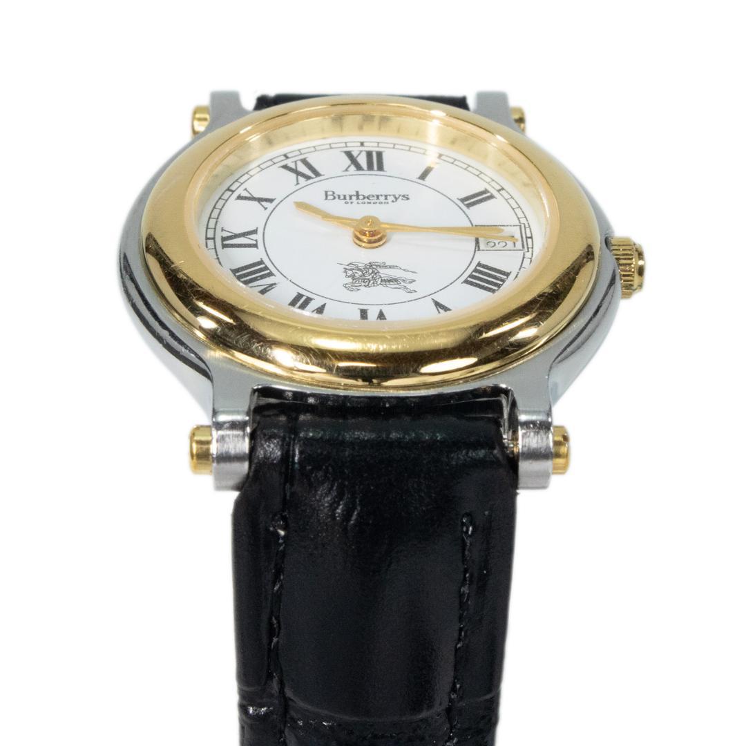 オールドバーバリー 腕時計 レディース 白 ゴールド Y2K 90s ホースロゴ