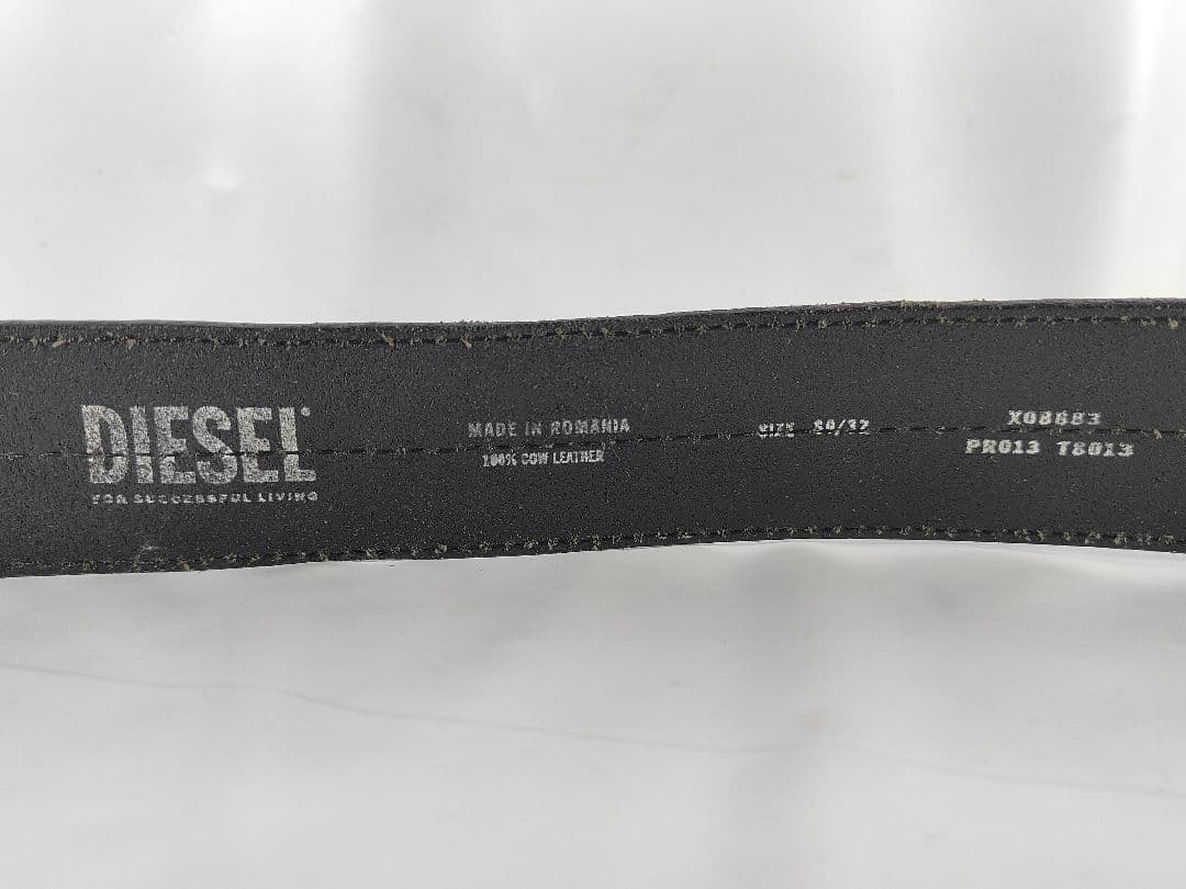 【極美品】DIESEL ディーゼル 艶黒本革　高級イタリアンレザーベルト　正規品