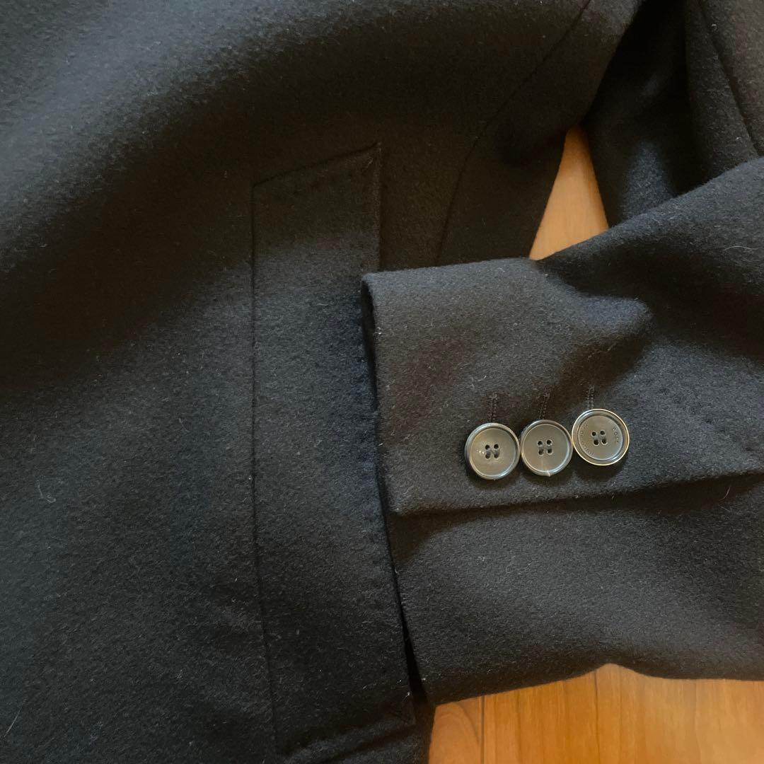 M 48 HUGOBOSS（ヒューゴボス）ステンカラー ウール　ブラックコート