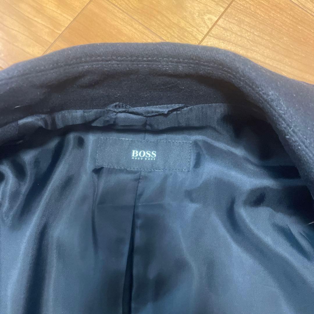 M 48 HUGOBOSS（ヒューゴボス）ステンカラー ウール　ブラックコート