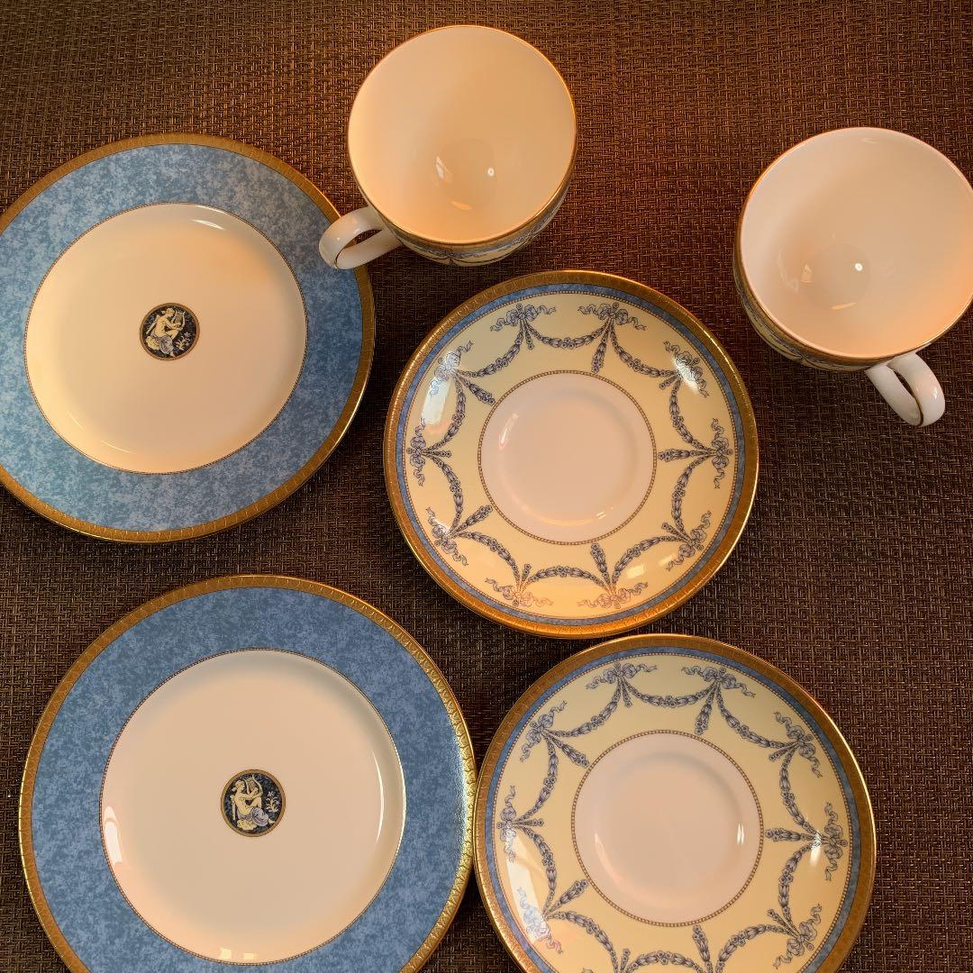 ウェッジウッド マデリン　カップ＆ソーサー　17.5cmケーキプレート2客