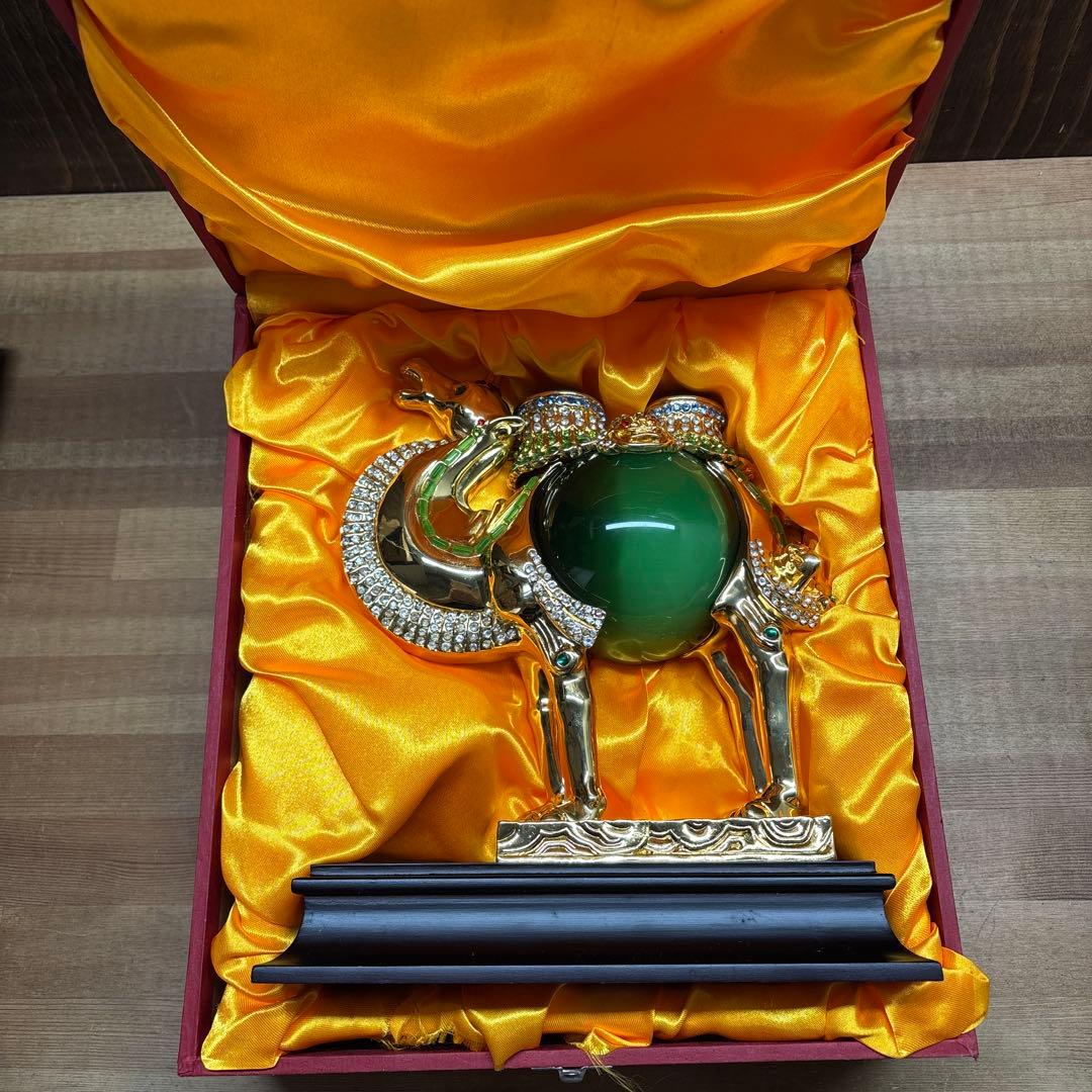 中国美術 りゅうきんらくだ 流金駱駝 金メッキ ラクダ 奮門 開拓置物