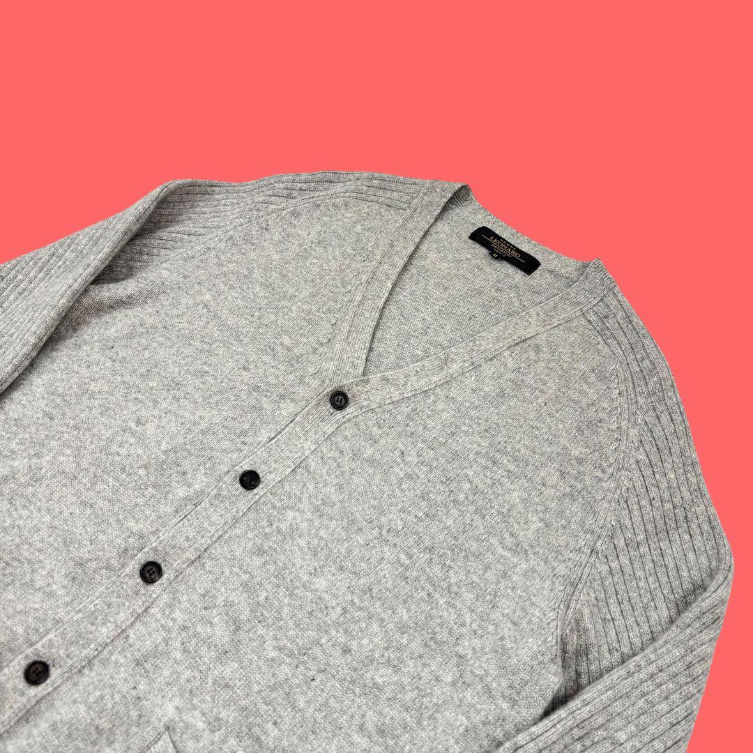 Leonard Homme カシミヤ ニットカーディガン M カシミヤ100%