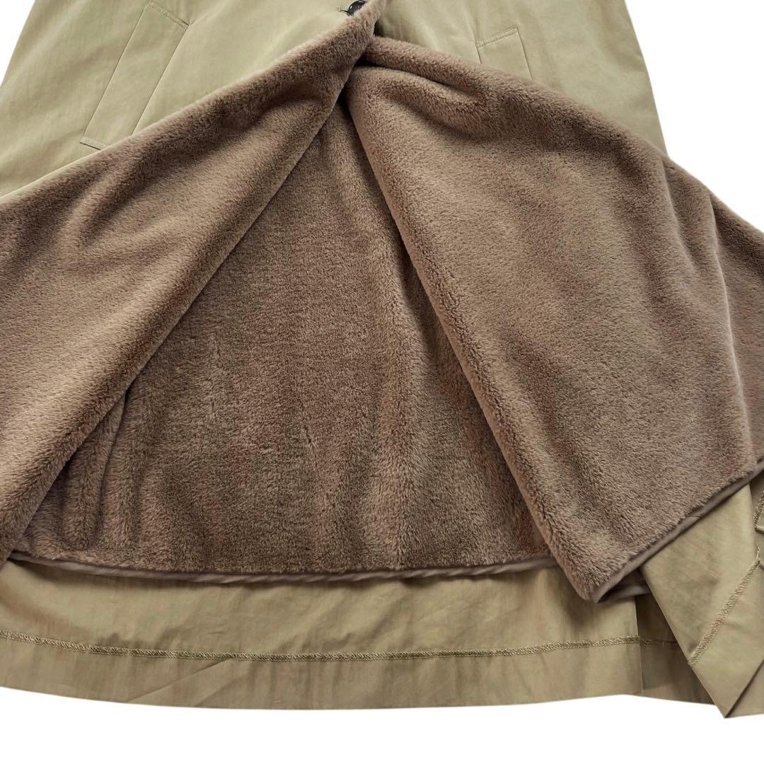 美品 ミズイロインド バックボアコート ベージュ