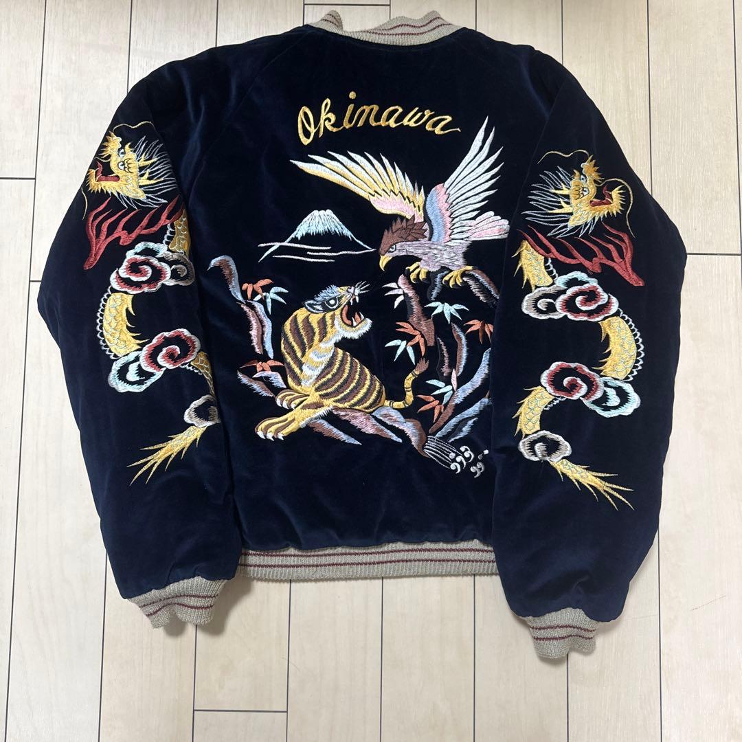 テーラー東洋 別珍 スカジャン 鷹×虎 USMC 龍 スーベニアジャケット L