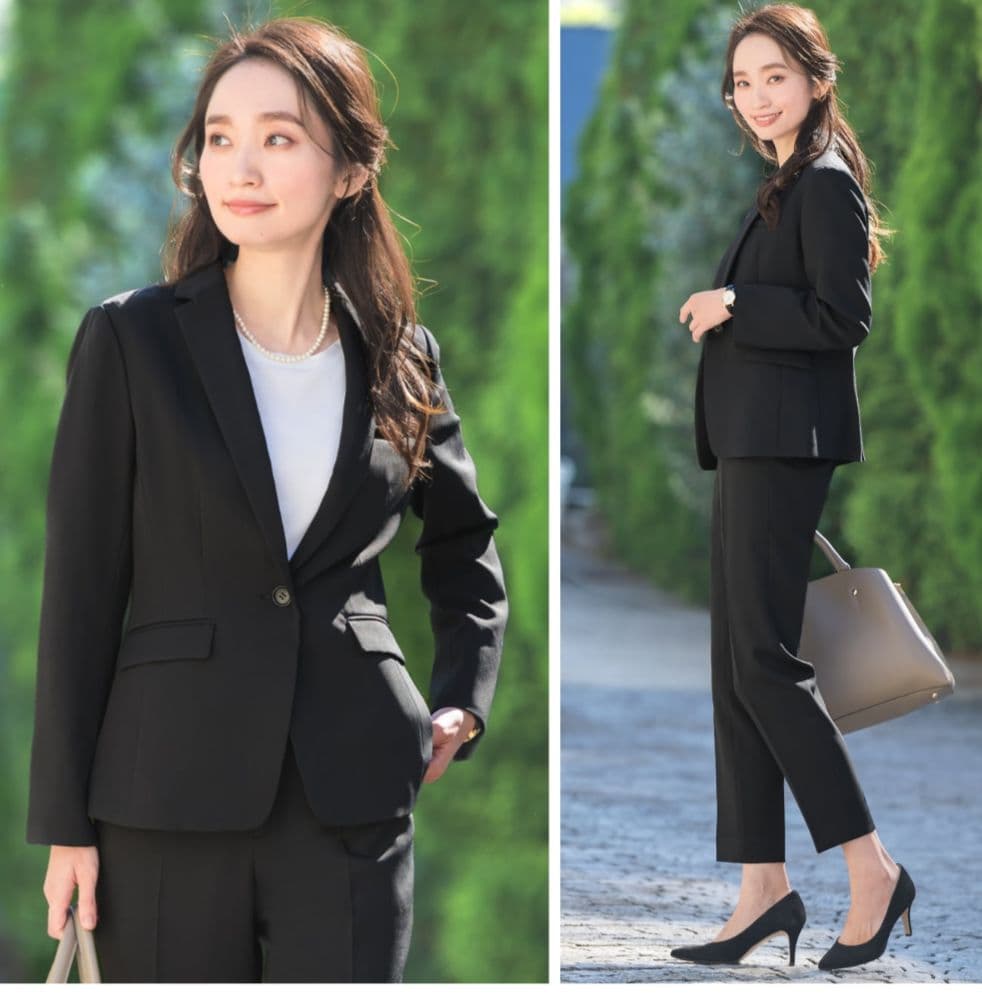 洗える　黒スーツ　上下　セット