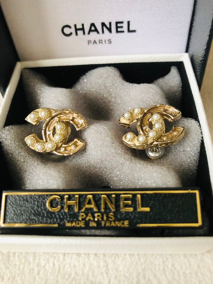 正規品 CHANEL ココマーク パール ゴールド ピアス 未使用品