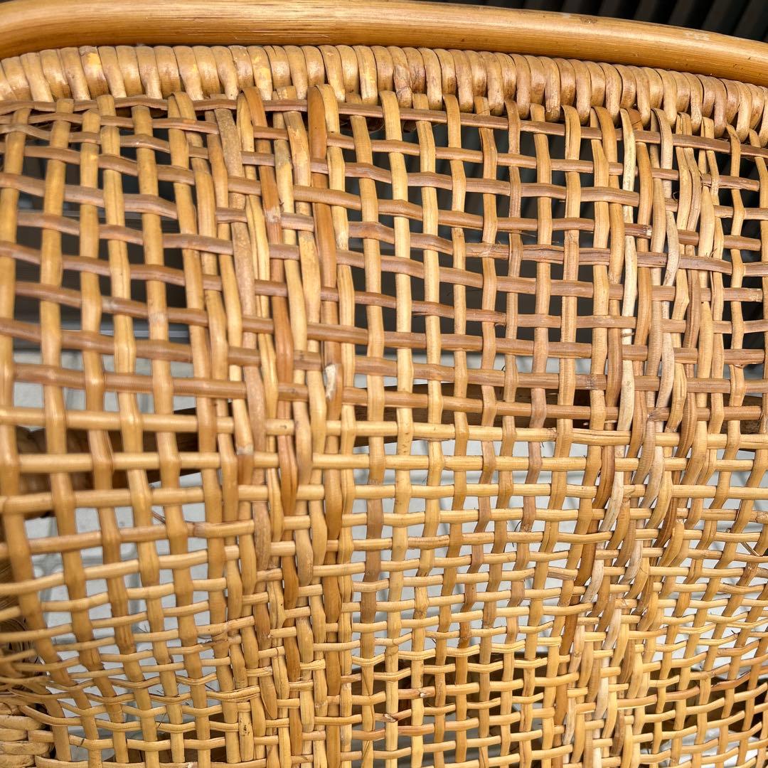 【レトロ・アンティーク】ラタン リクライニングチェア　籐家具