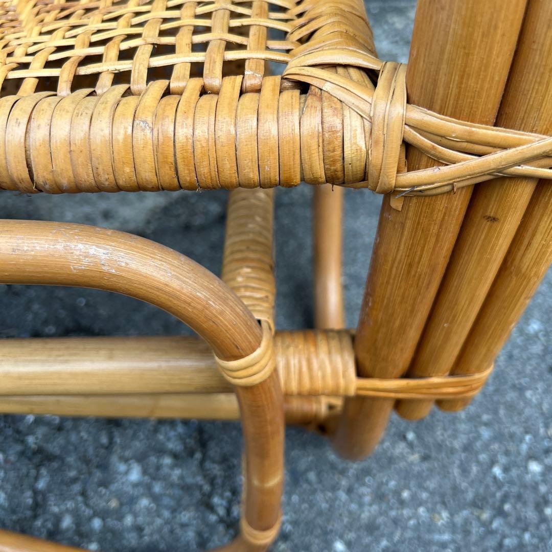 【レトロ・アンティーク】ラタン リクライニングチェア　籐家具