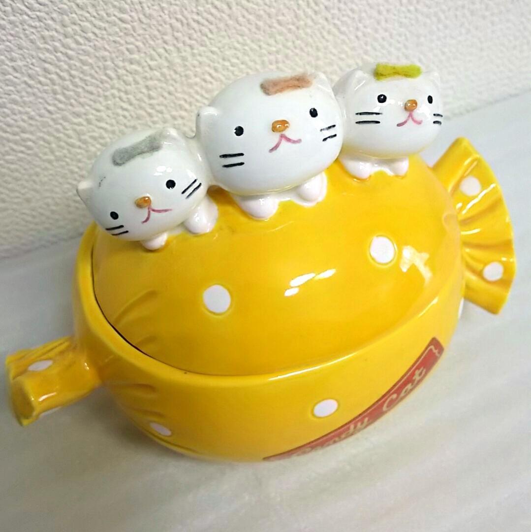 【昭和レトロ 平成レトロや猫好きに♪】かわいいネコちゃんの小物入れ♡