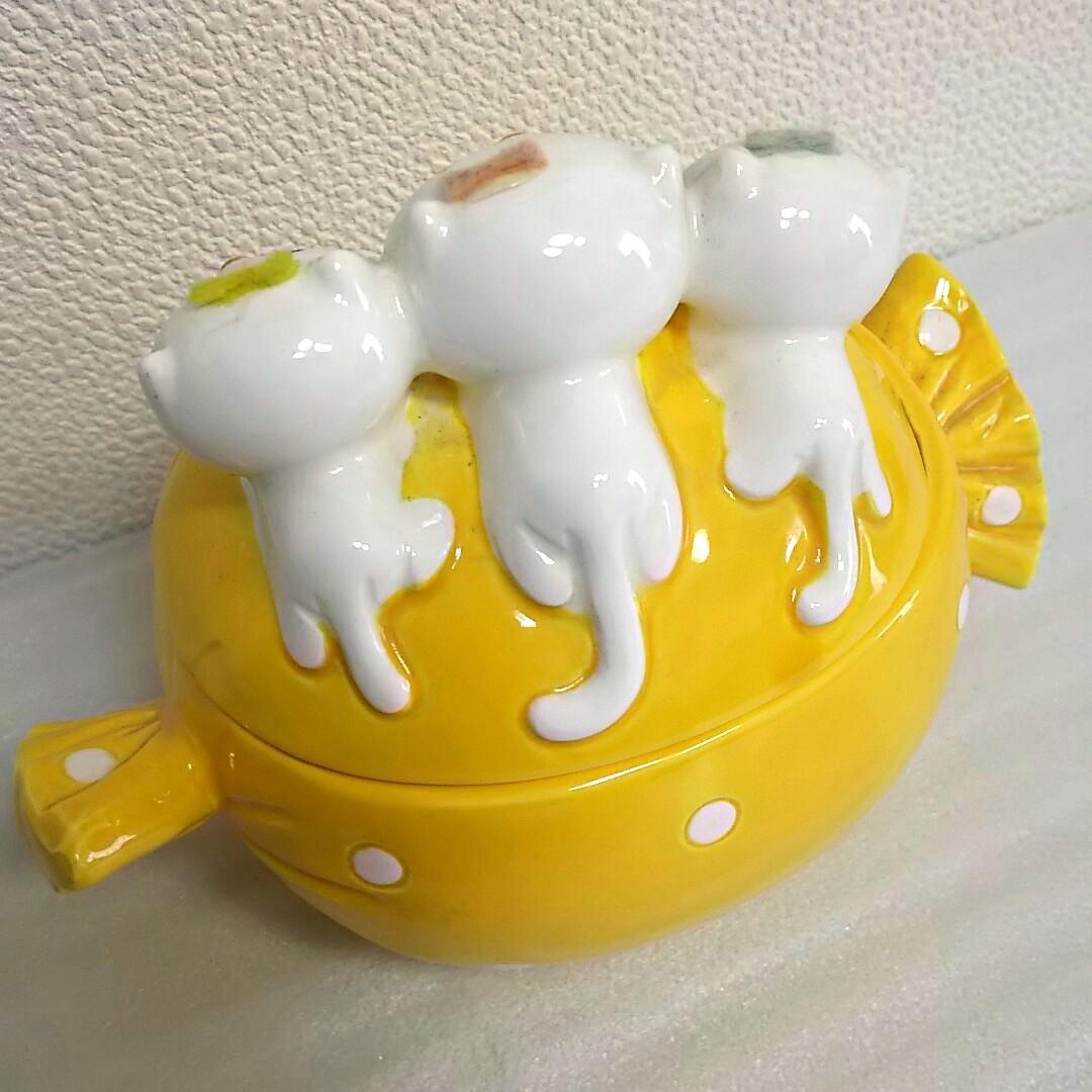 【昭和レトロ 平成レトロや猫好きに♪】かわいいネコちゃんの小物入れ♡