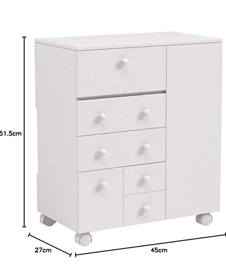 萩原 コスメワゴン 鏡台 コスメボックス ドレッサー ホワイト つ83