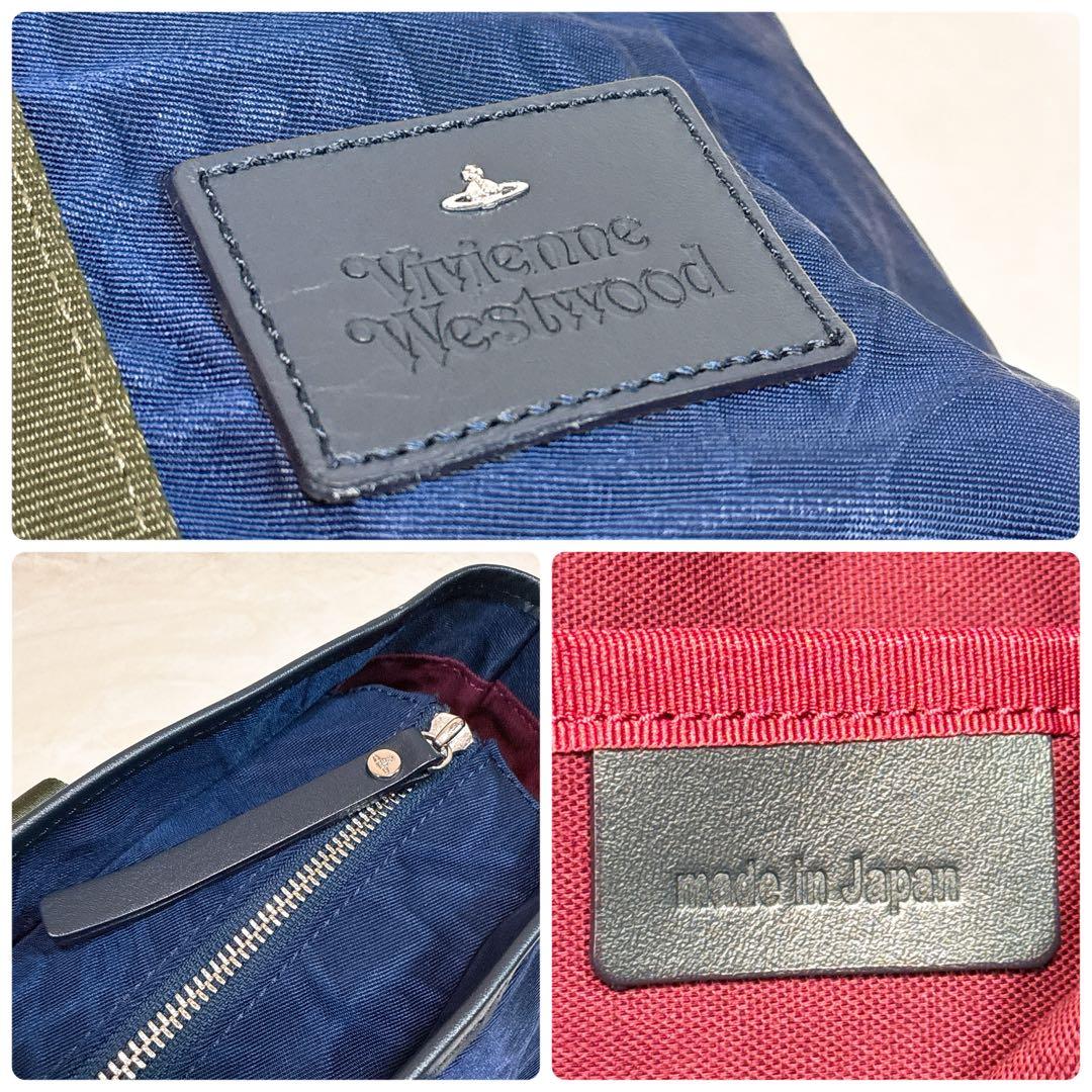 美品✨ ヴィヴィアンウエストウッド トートバッグ A4可 オーブ 総柄 ネイビー