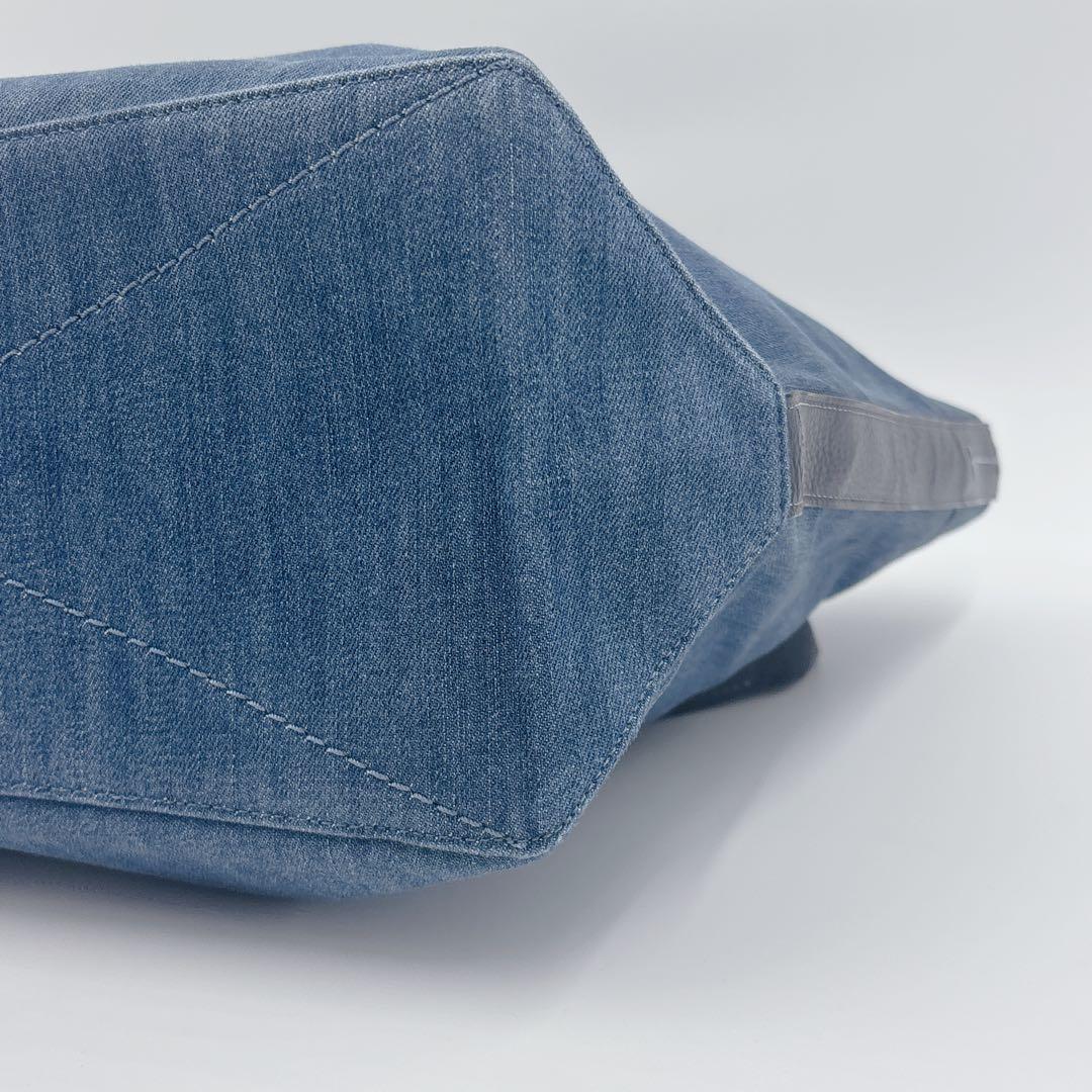 【極美品】コーチ キャンバス デニムトートバッグ デニム 馬車ロゴ A4