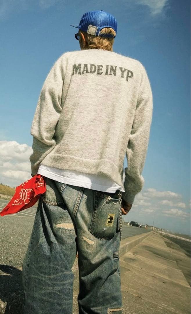 MADE IN YP モヘアカーディガン グレー