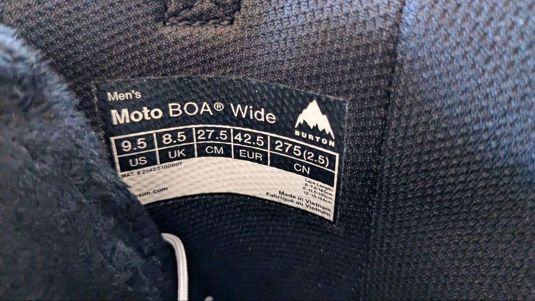 23-24 BURTON スノーボードブーツ Moto BOA WIDE　美品