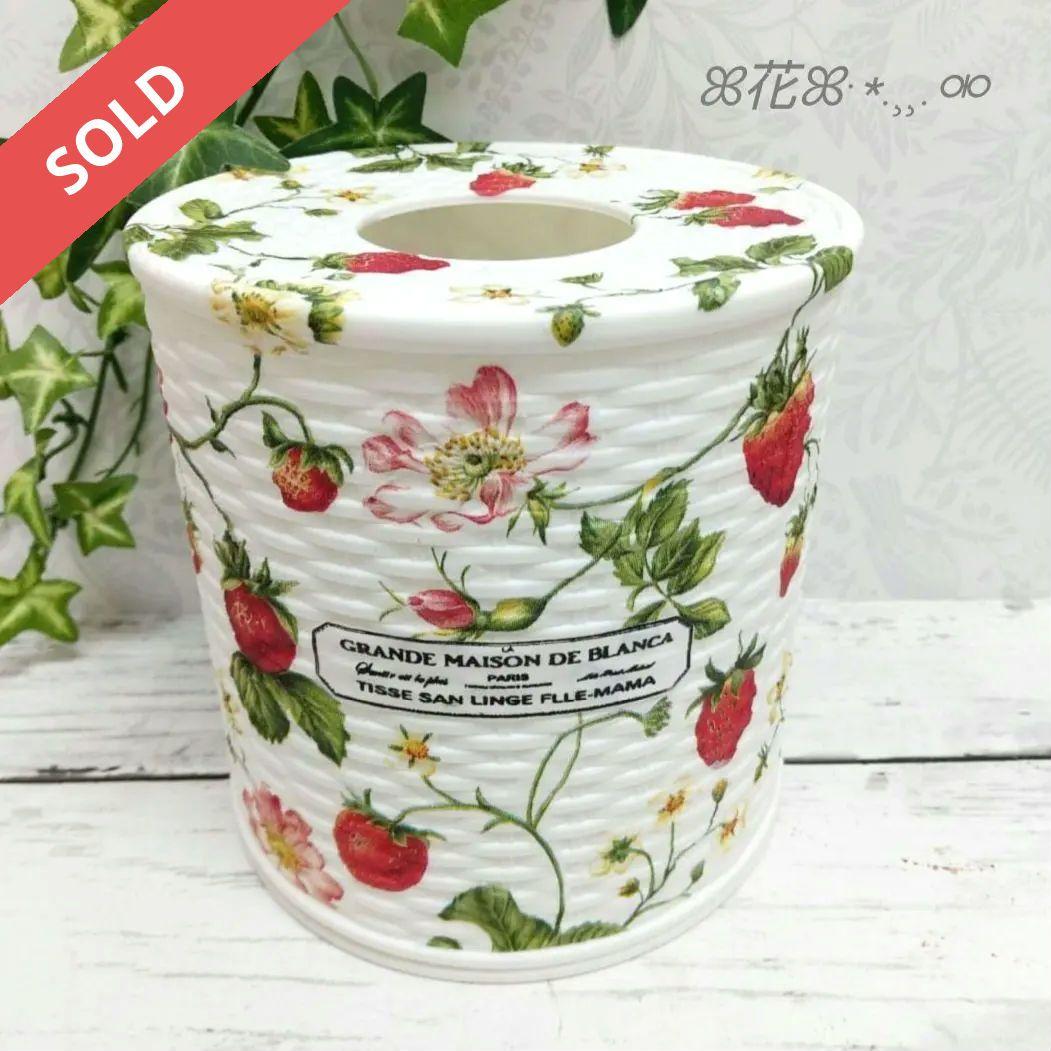 デコパージュꔛ‬ꕤティッシュケース♡インテリア雑貨♡花うさぎ♡ガーデン♡リメ缶