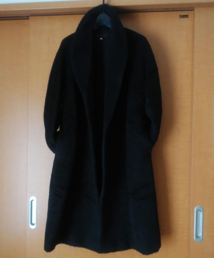 メル　た394✨️超美品！ヨシエイナバアルパカ裏地絹軽いブラックロング 9