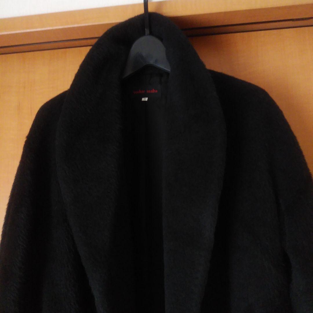メル　た394✨️超美品！ヨシエイナバアルパカ裏地絹軽いブラックロング 9