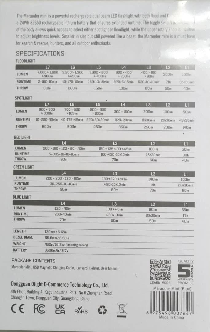 オーライト Olight Marauder Mini ブルー a2