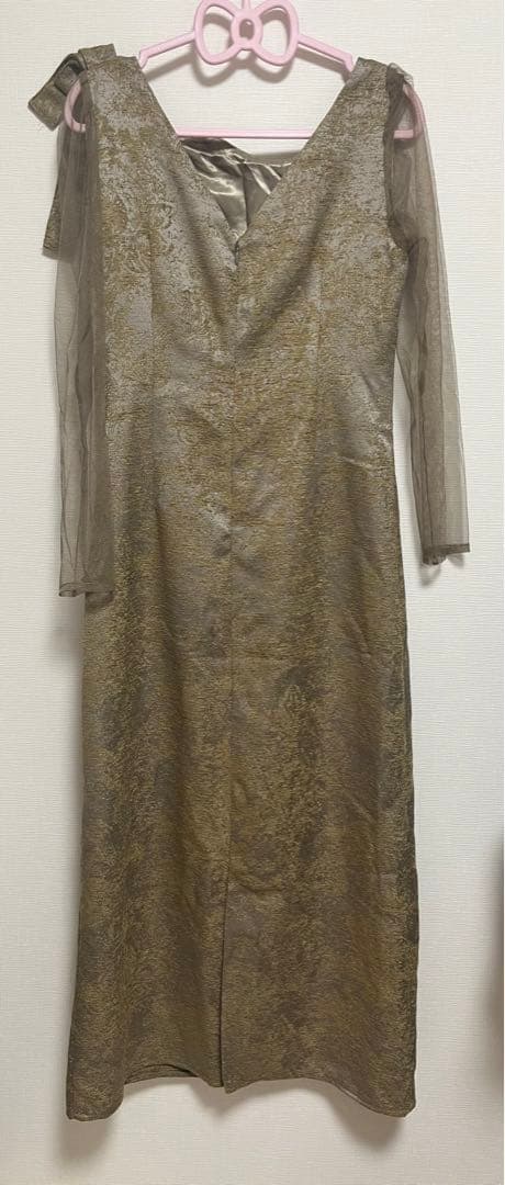 専用shoulder ribbon jacquard dress