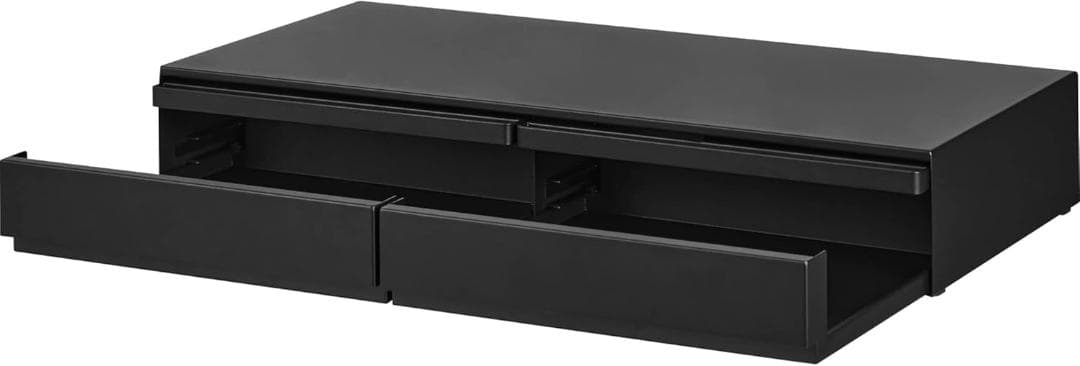 tower ツーウェイキッチン家電下引き出し＆スライドテーブル W80 黒