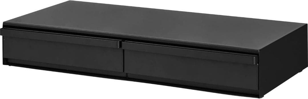 tower ツーウェイキッチン家電下引き出し＆スライドテーブル W80 黒